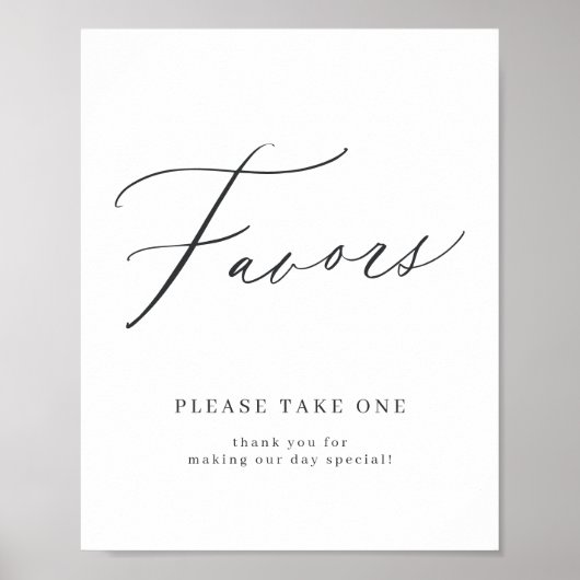 Poster Elégant script mariage faveurs s'il vous plaît pre (Devant)