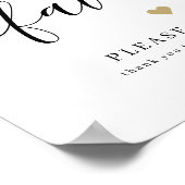 Poster Elégant script mariage faveurs s'il vous plaît pre (Coin)