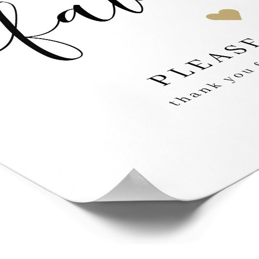 Poster Elégant script mariage faveurs s'il vous plaît pre (Coin)