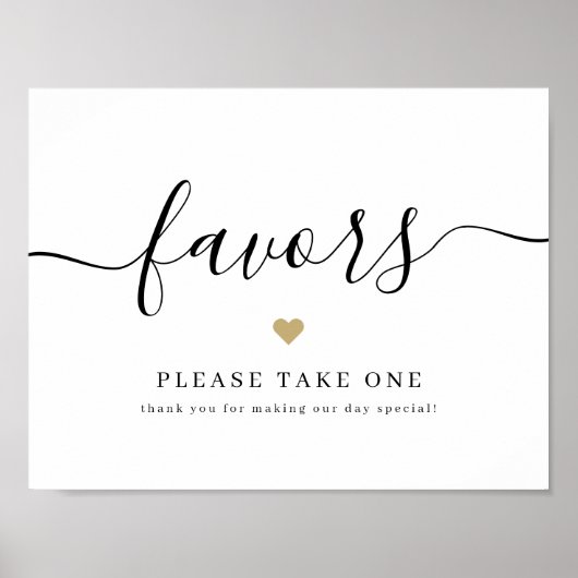 Poster Elégant script mariage faveurs s'il vous plaît pre (Devant)