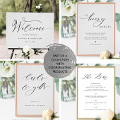Poster Élégant Script Mariage Guestbook Signal