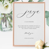 Poster Élégant Script Mariage Jenga Guestbook Sign