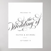 Poster Élégant Script Mariage moderne Signe élégant (Devant)