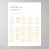 Poster Élégant Script Mariage Table Sieger Chart Mousse (Devant)