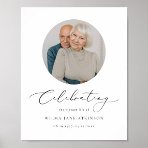 Poster Élégant script Memorial Funeral Welcome