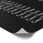 Poster Élégant Script moderne Simple Mariage Seating Char (Coin)