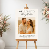 Poster Elegant Script Night Before Photo Wedding Welcome 