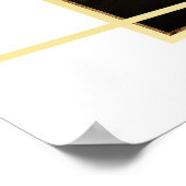 Poster Élégant script noir et blanc Mariage Bienvenue (Coin)