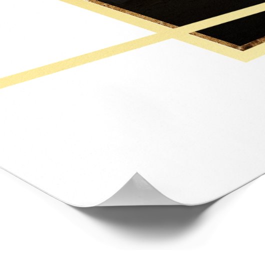 Poster Élégant script noir et blanc Mariage Bienvenue (Coin)