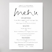 Poster Élégant Script noir Mariage menu (Devant)