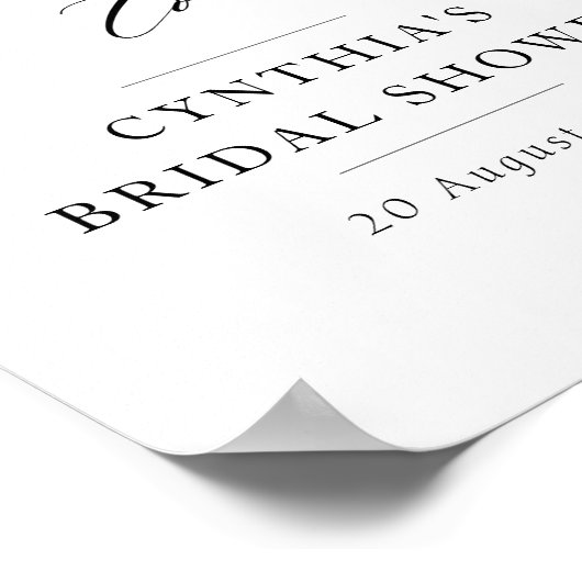 Poster élégant script noir signe de bienvenue (Coin)