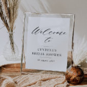 Poster élégant script noir signe de bienvenue