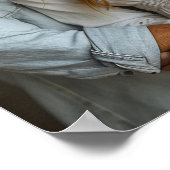 Poster Elégant script or photo mariage accueil (Coin)