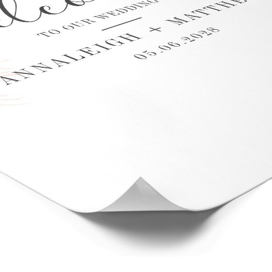 Poster Élégant Script Pampas Grass Terracotta Mariage (Coin)
