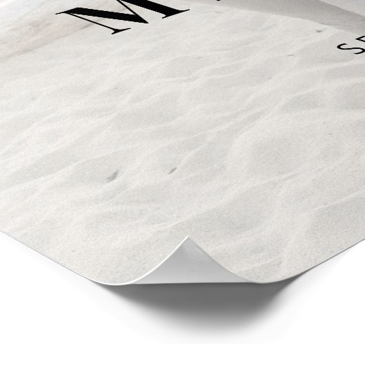 Poster Élégant script photo mariage signe de bienvenue (Coin)