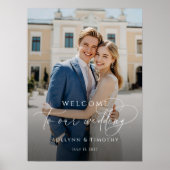 Poster Elegant script photo wedding welcome (Devant)
