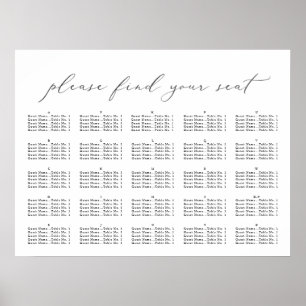 Poster Élégant script, Seating Chart
