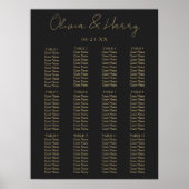 Poster Élégant Script Simple moderne Mariage Seating Char (Devant)