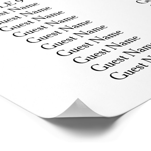 Poster Élégant Script Simple moderne Mariage Seating Char (Coin)