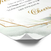 Poster Elégant script vert eucalyptus or Open bar signe (Coin)