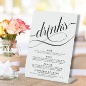 Poster Elegant Script Wedding Drinken Bar Reclamebord Met Voetstuk
