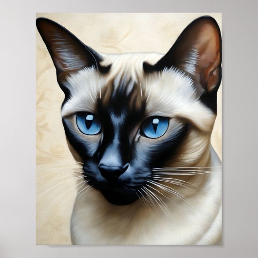 Poster Elegant Siamese Cat (Devant)