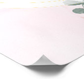 Poster Elégant signe de bienvenue de fleur d'aquarelle ro (Coin)