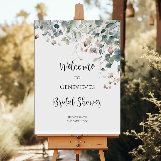 Poster Elégant signe de bienvenue de la douche nuptiale v