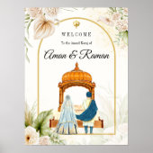 Poster Élégant signe de bienvenue mariage sikh (Devant)