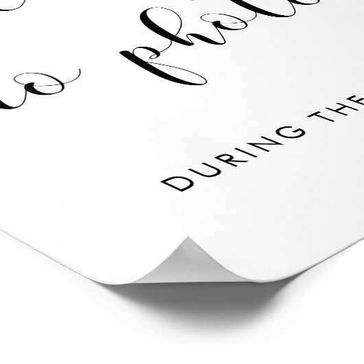 Poster Élégant S'il vous plaît pas de photos mariage sign (Coin)