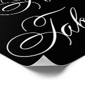 Poster Élégant S'Il Vous Plaît Prendre Un Script Blanc |  (Coin)