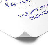 Poster Élégant S'il vous plaît signer notre Mariage bleu  (Coin)