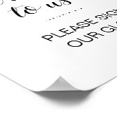 Poster Élégant S'Il Vous Plaît Signer Notre Mariage Globe (Coin)