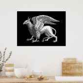 Poster Elégant Silver Grey / Grey Griffin Légendaire Bête (Cuisine)