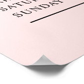 Poster Élégant Simple Blush Rose Business Heures d'ouvert (Coin)