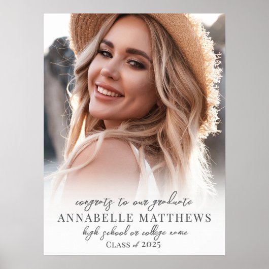 Poster Élégant Simple Design Photo Party Signe (Devant)