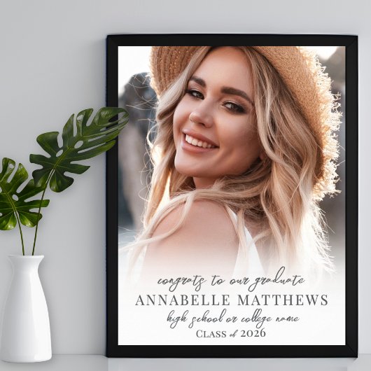 Poster Élégant Simple Design Photo Party Signe