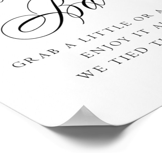 Poster Élégant Snack Bar Calligraphie noire | Table chic (Coin)