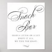 Poster Élégant Snack Bar Calligraphie noire | Table chic (Devant)