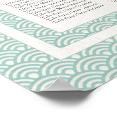 Poster Elégant Soft Green Seigaiha Mariage Chart (Coin)