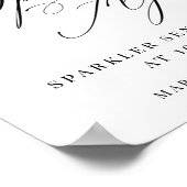 Poster Élégant Sparkler Moderne Envoyer Mariage (Coin)