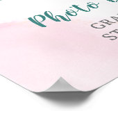 Poster Élégant stand photo à l'aquarelle rose blush (Coin)