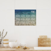 Poster Elégant Starfish Blue Beach Wedating Chart (Cuisine)