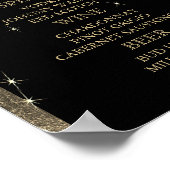 Poster Élégant Starlights noir et or - Menu Bar (Coin)