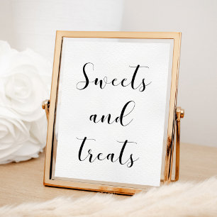 Poster Élégant Sucres et friandises signe mariage