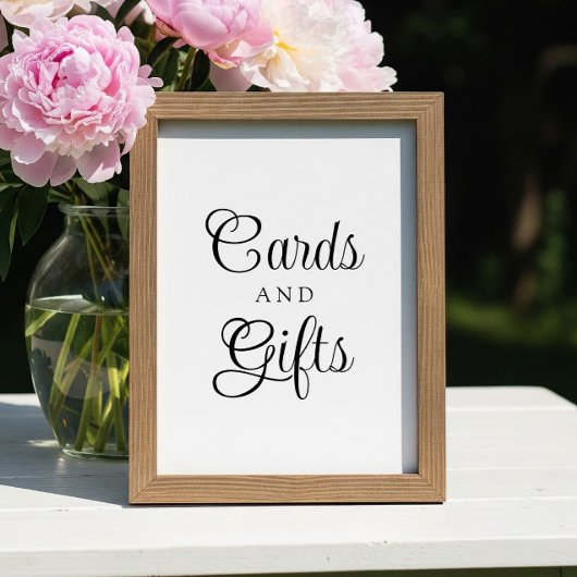 Poster Élégant symbole minimaliste "Cartes et Cadeaux"