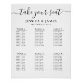 Poster Élégant Tableau De Mariage Avec 6 Tables (Devant)