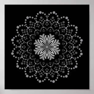 Poster Élégant téléchargeable Floral Mandala Modèle