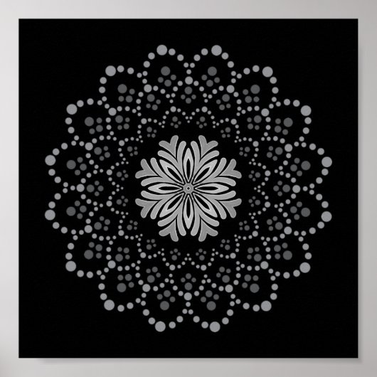 Poster Élégant téléchargeable Floral Mandala Modèle (Devant)