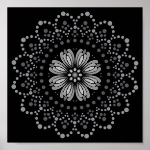 Poster Élégant téléchargeable Floral Mandala Modèle
